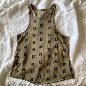Urban olive green tribal racer back tank top